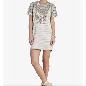 BCBGMAXAZRIA “Ada” Embroidered Short Sleeve Dress